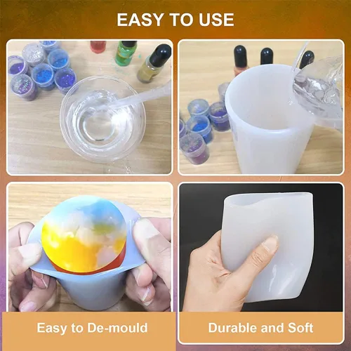 Vista 3 de Katutude Paquete de 5 moldes para velas cilíndricas, moldes de silicona 3D para velas perfumadas de bricolaje, jabón hecho a mano, cera