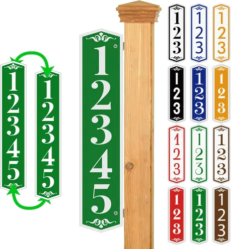Vista 8 de Letrero de dirección de casa de doble cara, letrero de correo para buzón, letrero de dirección 911 reflectante personalizado, números de casa