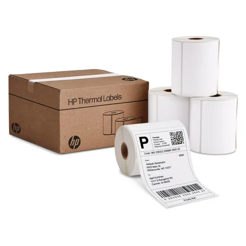 Vista 12 de HP Etiquetas de envío térmico directo 2 x 1, 2 rollos, 1375 hojas por rollo, etiquetas blancas multiusos para uso personal o comercial, compatibles