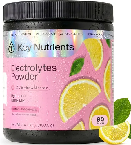 Vista 37 de KEY NUTRIENTS Electrolitos en polvo sin azúcar, limonada de maracuyá con 6 electrolitos y minerales, fibra prebiótica y polvos de hidratación