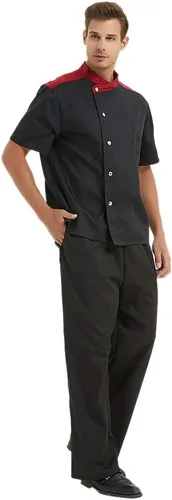 Vista 5 de TOPTIE - Chaqueta de chef de manga corta unisex