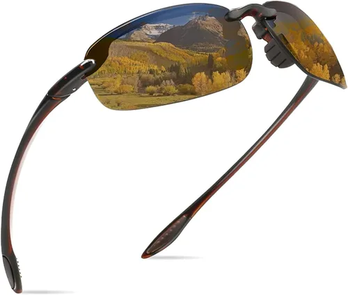 Vista 20 de WISTON Lentes de sol polarizados deportivos para hombres y mujeres, marco sin montura Tr90 para correr, pescar, béisbol, conducir, W8001