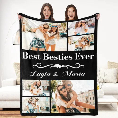 Vista 13 de Regalos de Beat Mom Ever, mantas personalizadas con fotos, mantas personalizadas con imagen para mamá de hija, hijo, a mi mamá, amante o esposa