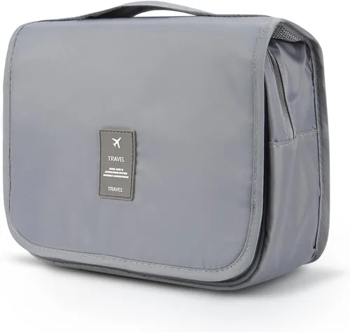 Vista 11 de Bolsa de aseo colgante Mossio - Organizador de viaje grande para cosméticos y maquillaje para hombres y mujeres con gancho resistente