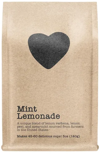 Vista 6 de Limonada de menta, 15-20 porciones, bolsa con cremallera ecológica, sin cafeína, té de hojas sueltas puro cultivado en Estados Unidos, 1.60 onzas