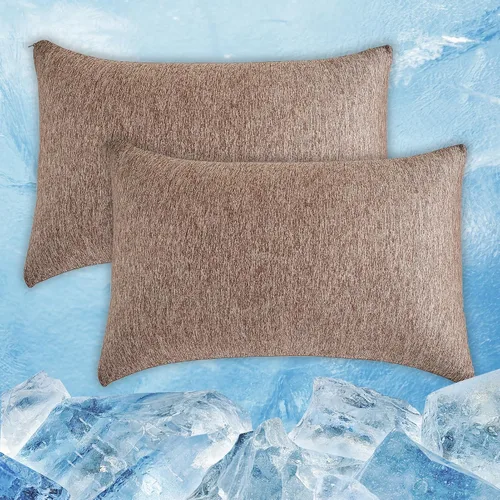Vista 23 de CHOSHOME Fundas de almohada refrescantes con cremallera Fundas de almohada Q-Max > 0.45 con cremallera para personas que duermen con calor, suaves