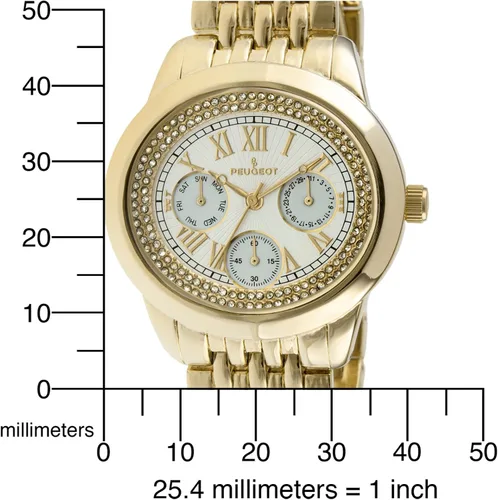 Vista 5 de Peugeot 7089G - Reloj multifunción para mujer, color dorado