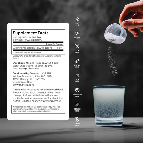 Vista 2 de Pure Creapure® Creatine Monohidrato en polvo, sin sabor