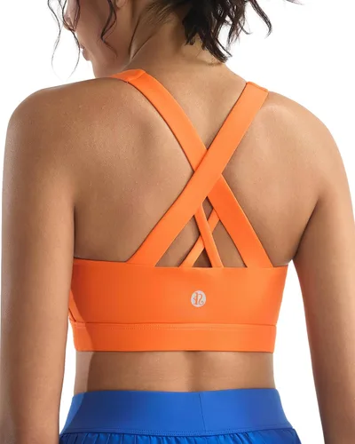 Vista 10 de RUNNING GIRL - Sujetadores deportivos para mujer, sujetadores deportivos con tiras acolchadas y espalda cruzada de apoyo medio con copas extraíbles