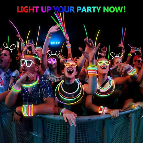 Vista 6 de BUDI 467 piezas de palos brillantes para fiestas para niños y adultos, suministros de fiesta que brillan en la oscuridad, accesorios para el 4