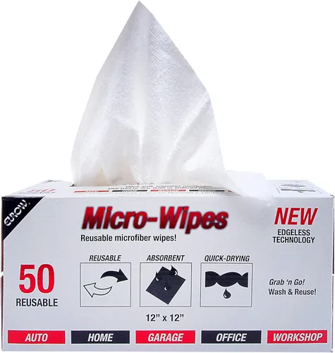 Vista 8 de Eurow Paños de limpieza y secado de microfibra de 200 GSM con caja dispensadora, reutilizables, sin rayas, sin arañazos, ultra absorbentes, sin