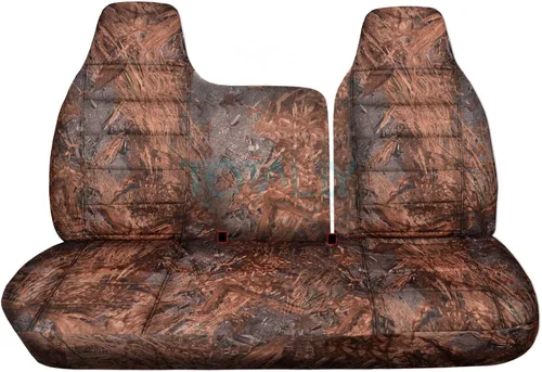 Vista 19 de Totally Covers Compatible con Ford F-150 F-250 1997-1998 Camo Fundas de asiento de camión (banco dividido delantero 40/60) sin reposabrazos/consola
