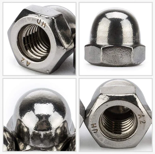 Vista 4 de #6-32#8-32#10-24 1/4-20 5/16-18 3/8-16 SAE 304-Acero inoxidable Bellota cabeza cabeza hexagonal tuercas surtidas