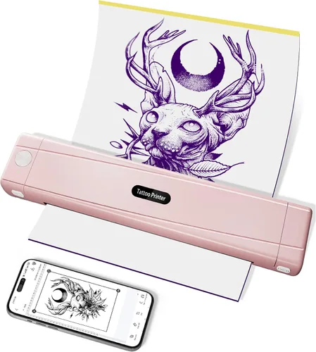 Vista 10 de TATTMUSE Nueva versión 2026 Impresora de plantillas de tatuajes, Bluetooth Negro