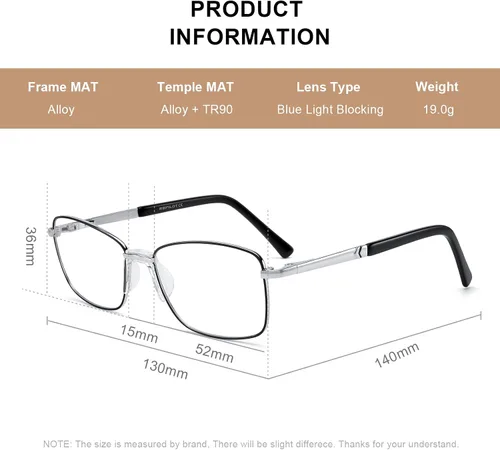 Vista 4 de RB. Pilot - Lentes de lectura para mujer, bloqueo de luz azul, lentes de computadora con bisagra de resorte, marco de metal, patas de acetato Puente
