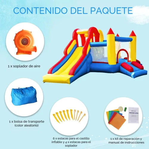 Vista 7 de Umbalir Casa de Rebote Inflable para Niños de 3-8 años, Casa de Rebote Acomoda 4-6 Niños, Diversión Segura para Jugar en Interiores/Exteriores