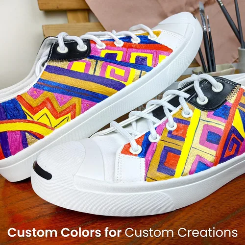 Vista 6 de Juego de pintura artística de cuero con aplicador de pincel, pintura acrílica para zapatos con acabado brillante, 1.06 onzas líquidas para zapatos