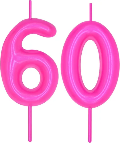 Vista 174 de DERVENTA Vela con números de 2.36 pulgadas, decoración perfecta para cumpleaños, brunch, postre, pastel, 1 pieza (número 0 rosa)