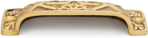 Vista 8 de Renovators Supply - Paquete de 3 tiradores de gabinete de 3 3/4 pulgadas de latón antiguo estilo azteca para cajones