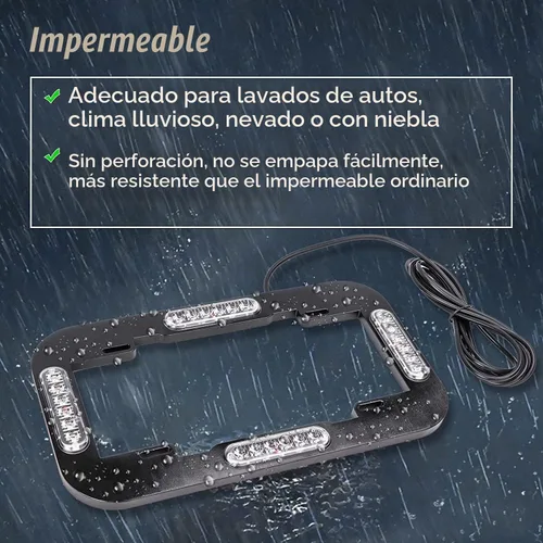 Vista 3 de 24 luces LED estroboscópicas para placa de matrícula, marco de luz para Ámbar