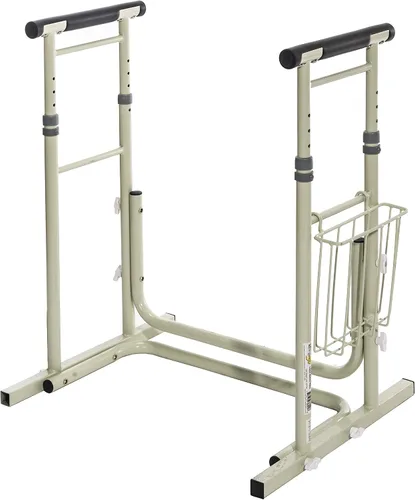 Vista 5 de Essential Medical Supply Rieles de seguridad ajustables para inodoro con asas, marco de inodoro resistente y seguro para ancianos y personas
