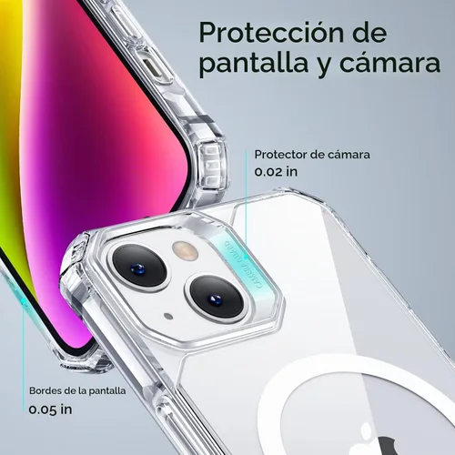 Vista 7 de ESR Funda para iPhone 14/13, compatible con MagSafe, protección de grado militar, esquinas que absorben los golpes, resistente a los arañazos, parte