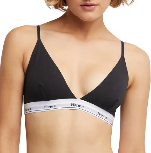 Vista 2 de Hanes Originals - Bralette corto para mujer, brasier de algodón elástico transpirable, paquete de 2