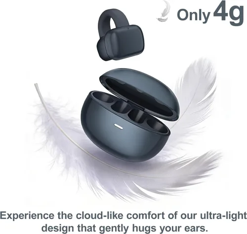 Vista 9 de Auriculares inalámbricos Bluetooth de oreja abierta, con clip, cómodos para todos los oídos, auriculares ENC con cancelación de ruido con tiempo