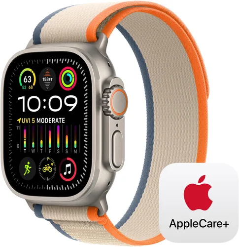Vista 10 de Apple Watch Ultra 2 [GPS + Celular 49mm] Smartwatch con caja de titanio resistente y correa Blue/Black Trail Loop S/M. Rastreador de fitness