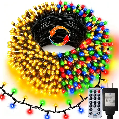Vista 10 de echosari Guirnalda de 400 Luces LED de Navidad Conectables, Luces de Cadena Extra Largas de 66 Pies para Exteriores Conectables de Extremo a Extremo