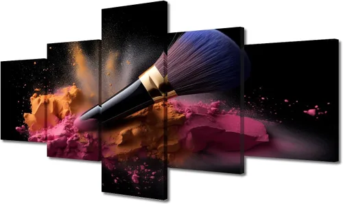 Vista 49 de Póster abstracto de labios de niña, cuadros dorados sobre lienzo, arte de pared, hermosos pósteres e impresiones en lienzo de 5 piezas, arte
