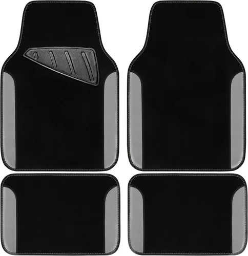 Vista 16 de CAR PASS Alfombrilla impermeable para automóvil, alfombrillas universales para automóvil con almohadilla para el talón del conductor, alfombra