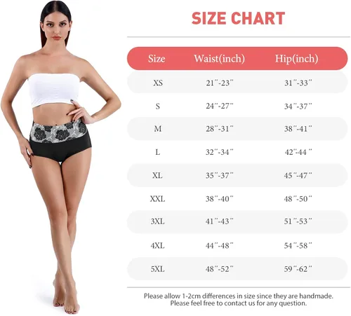 Vista 6 de Honzadar Ropa interior de cintura alta para mujer bragas posparto cobertura completa tamaño regular y grande