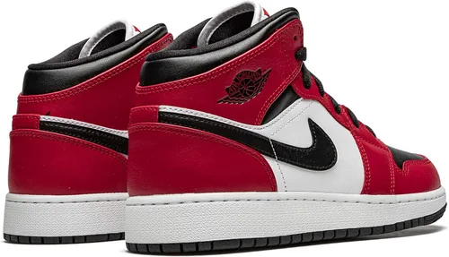 Vista 4 de Jordan Nike Air 1 Mid Juventud Chicago Negro Toe - Tamaño 3.5Y