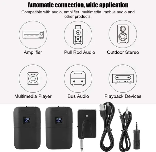 Vista 3 de Micrófono inalámbrico UHF con pantalla LED