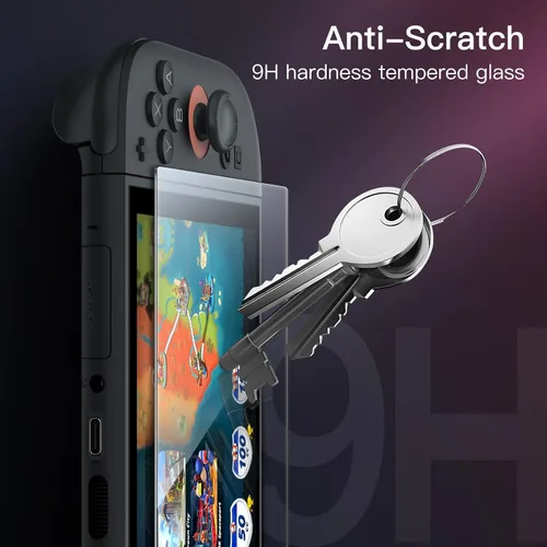 Vista 5 de JETech Protector de pantalla de alineación automática para Nintendo Switch 2 2025, película de vidrio templado 9H con herramienta de instalación