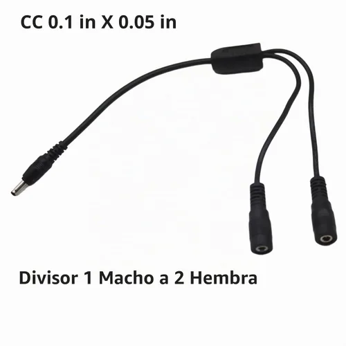 Vista 3 de Cable divisor DC Y de 2 piezas, 1 macho a 2 hembras, cable adaptador de extensión de alimentación de CC de 0.138 in x 0.053 in, para cámaras
