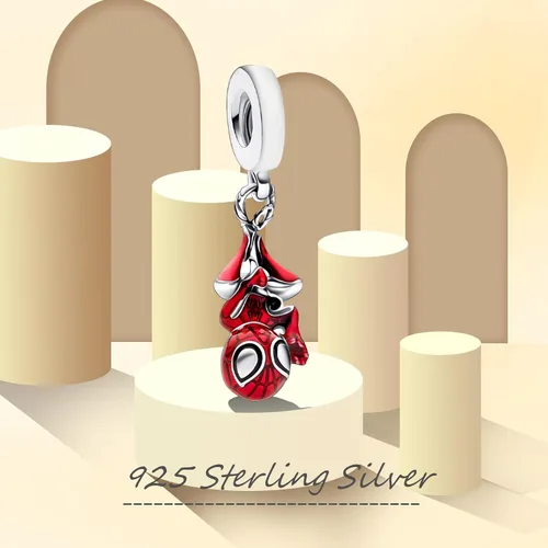 Vista 2 de RMMY Dije de plata de ley S925 de superhéroe para pulsera, collar, colgante para mujeres y niñas, regalos de cumpleaños