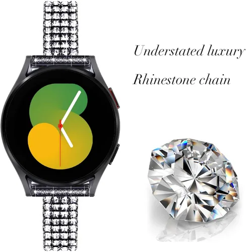 Vista 2 de DEALELE Correas compatibles con Samsung Galaxy Watch 6/6 Classic / 5/5 Pro / 4/4 Classic / 3 1.614 in / Active 2, correa de repuesto de metal
