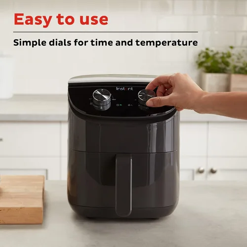 Vista 9 de Instant Pot Essentials - Freidora de aire de 4 cuartos con tecnología EvenCrisp que recalienta y recalienta, ajusta fácilmente el tiempo
