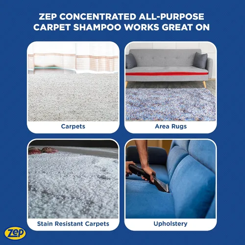 Vista 6 de Zep - Champú concentrado limpiador de alfombras multiusos, 1 galón, fórmula profesional elimina la suciedad y las manchas, ZUCEC128, (caja de 2)