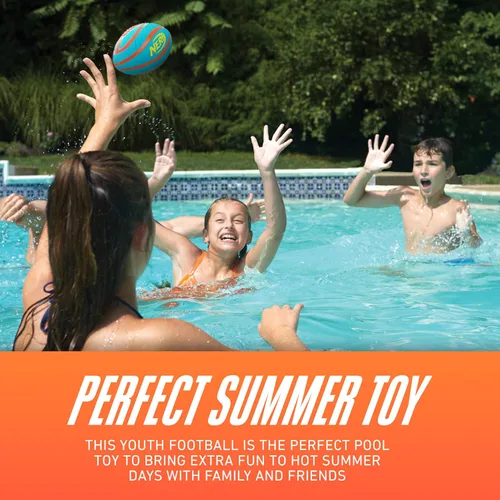 Vista 4 de Nerf Fútbol acuático para piscina y playa – Tidal Toss Pool Football para juegos acuáticos – Juguete perfecto para niños – Bola de agua de agarre