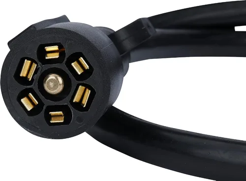 Vista 9 de Cable de extensión de remolque de 7 vías, 4 pies, conector de doble punta, resistente a la intemperie, enchufe de conector de cableado de 7 pines