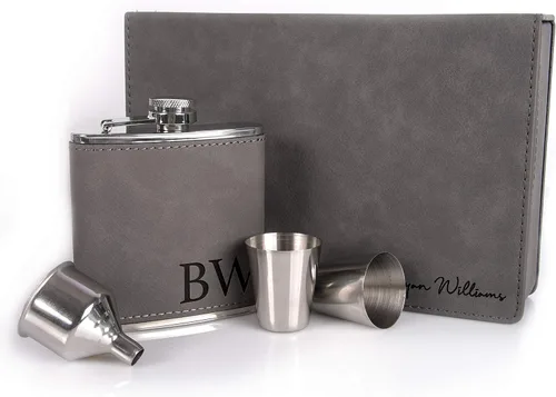 Vista 4 de Regalos de padrinos de boda – Juego de regalo personalizado para padrinos de boda con caja de regalo, embudo y vasos de chupito, despedida
