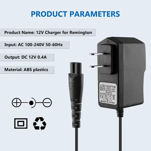 Vista 4 de 12 V para cargador de afeitadora Remington PA-1204N, repuesto para Remington Shaver F5-5800 F5800 F7800 F5790 F4790 FR750 MS-280 MS-290 MS3-2000