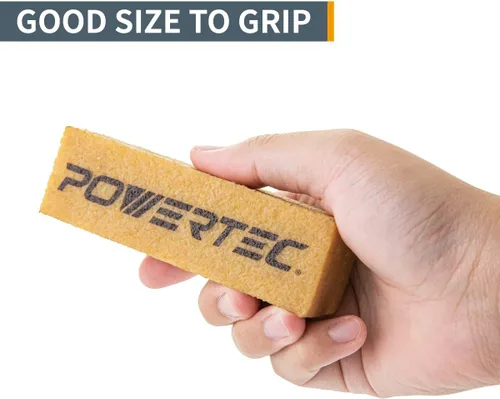 Vista 3 de POWERTEC 71424 - Cinta de agarre abrasivo y de patineta de 4-1/2 pulgadas, limpiador de papel de lija, paquete de 2, borrador de goma natural