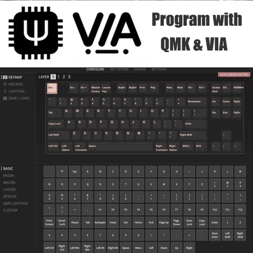 Vista 5 de Keychron K8 Pro QMKVIA Teclado mecánico inalámbrico, marco de aluminio intercambiable en caliente, teclado programable personalizado TKL
