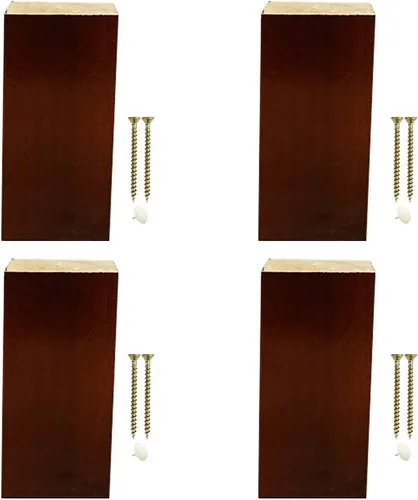 Vista 9 de Juego de 4 patas cuadradas de madera maciza para muebles, patas para silla de mesa auxiliar, patas de sofá, patas de armario, patas de banco, patas