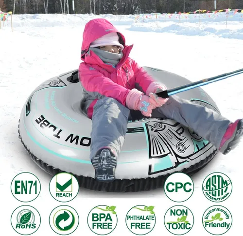 Vista 3 de Tubo de nieve, trineo inflable de alta resistencia para niños y adultos, juguetes de nieve gigantes para diversión deportiva de invierno