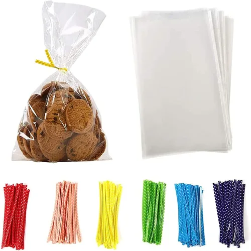 Vista 10 de Paquete de 200 bolsas de celofán para sellar - transparentes, resellables, autoadhesivas para embalar regalos, galletas, dulces, joyas, muestras - 3